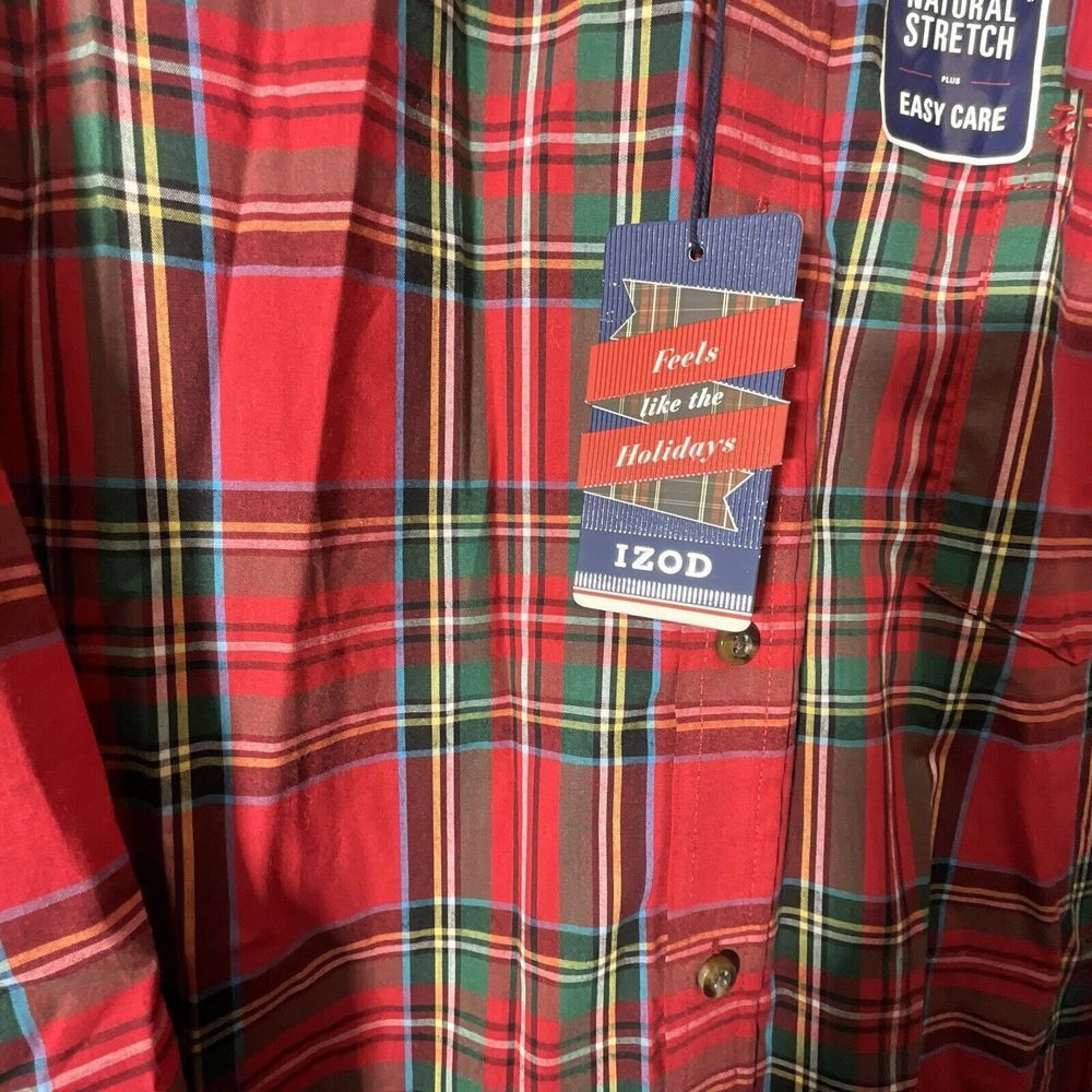 New Mens Izod Long Sleeve Feels Like The Holidays Shirt Size XL - Picture 2 of 7